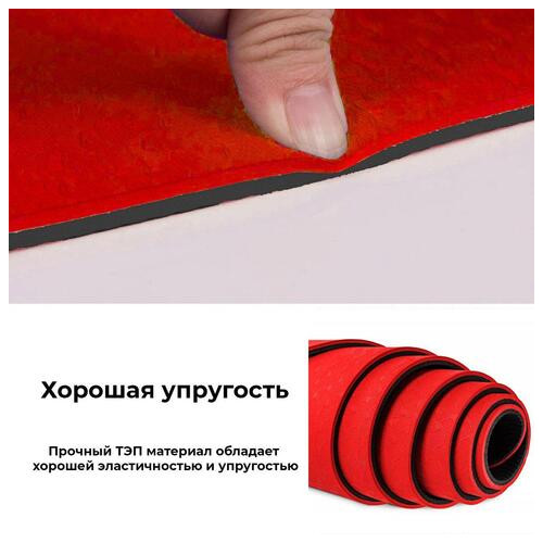 Килимок для фітнесу та йоги Power System Yoga Mat Premium PS-4060 Red фото №8