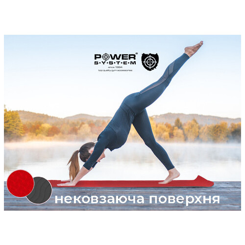 Килимок для фітнесу та йоги Power System Yoga Mat Premium PS-4060 Red фото №10