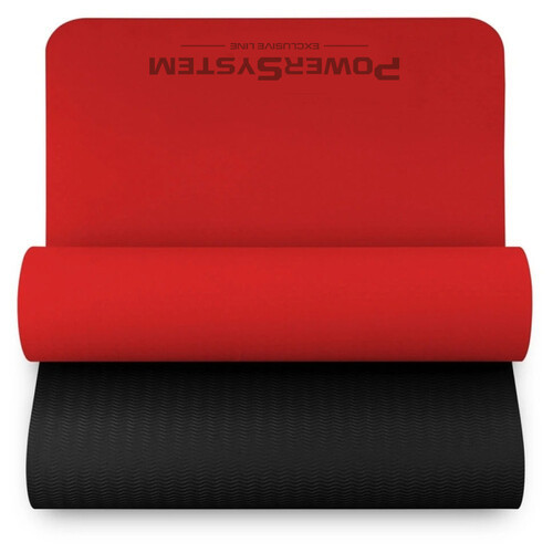 Килимок для фітнесу та йоги Power System Yoga Mat Premium PS-4060 Red фото №1