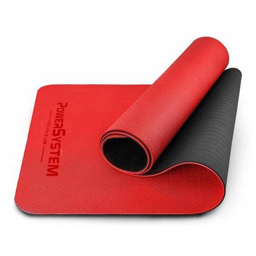 Килимок для фітнесу та йоги Power System Yoga Mat Premium PS-4060 Red фото №2