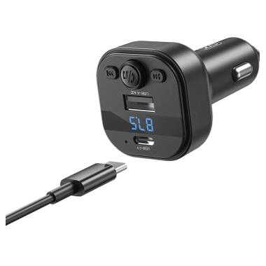 FM модулятор XO BCC18 USB-A OTG/USB-C Черный (BCC18.black) фото №2