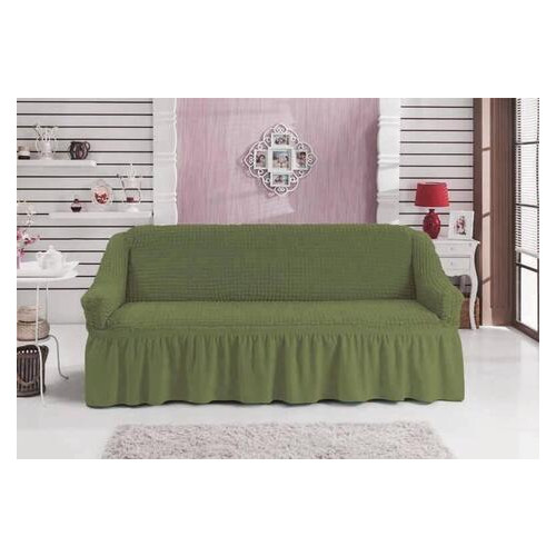 Чехол на диван с юбкой Evibu Home Collection Зеленый 50058 фото №1