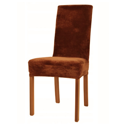 Чохол на стілець універсальний Evibu Велюр Туреччина 50654 коричневий фото №1