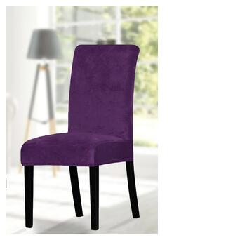 Чохол на стілець універсальний Велюровий Туреччина 10429 фіолетовий фото №1
