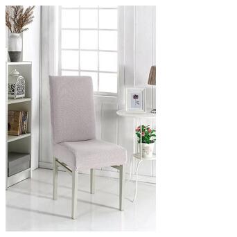 Чохол на стілець універсальний світло-сірий квадратик Evibu Туреччина 50657 фото №1
