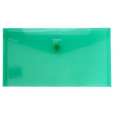 Папка-конверт Comix на кнопці DL прозорий зелений (A1855-G) фото №1
