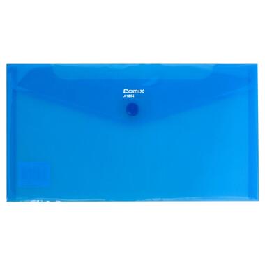 Папка-конверт Comix на кнопці DL прозорий синій (A1855-BL) фото №1