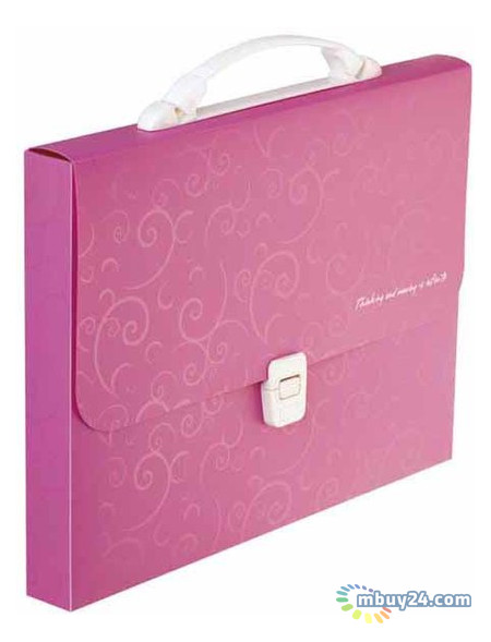 Пластиковий портфель Buromax Barocco, A4/35мм, рожевий BM.3719-10 фото №1