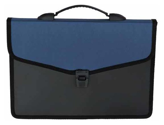 Пластиковий портфель Buromax Job на 3 відділення синій BM.3734-02 фото №1