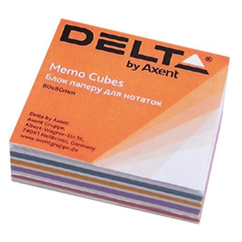 Папір для нотаток Delta by Axent MIX 80Х80Х20 мм glued (D8012) фото №1
