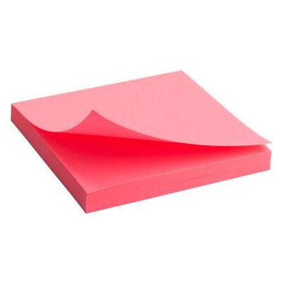 Папір для нотаток Axent з клейким шаром 75x75мм 80арк яскраво-рожевий (2414-13-A) фото №1