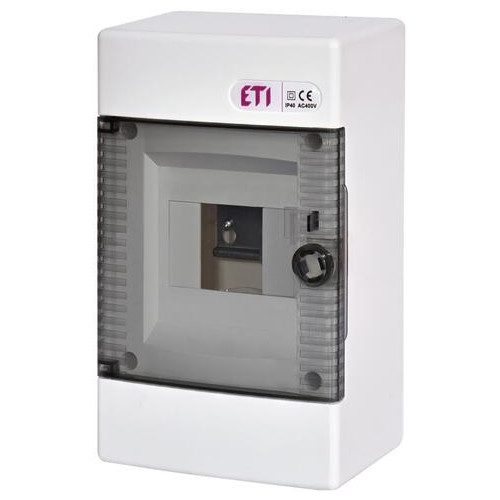 Щит розподільний ETI ECT 4 PT (4мод.прозорі двері) (1100140) фото №1