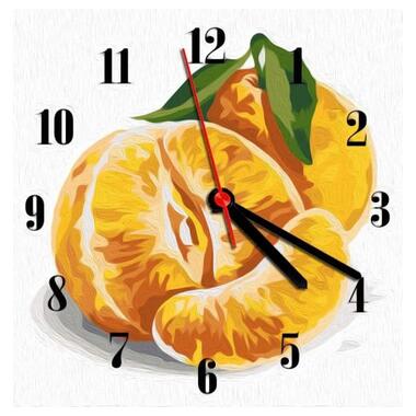 Годинник-картина за номерами Мандарин, 30х30 см (ASG012) фото №1