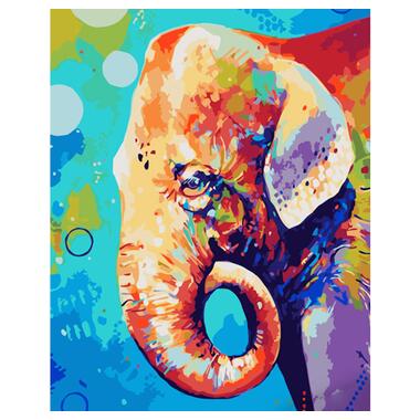 Картина за номерами Strateg ПРЕМІУМ Поп-арт слон розміром 40х50 см (GS933) фото №1