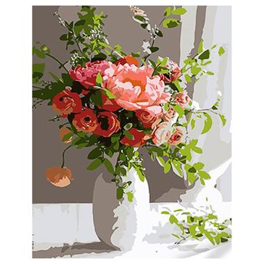 Картина за номерами Strateg ПРЕМІУМ Ароматна троянда з лаком та з рівнем розміром 30х40 см (SS1020) фото №1