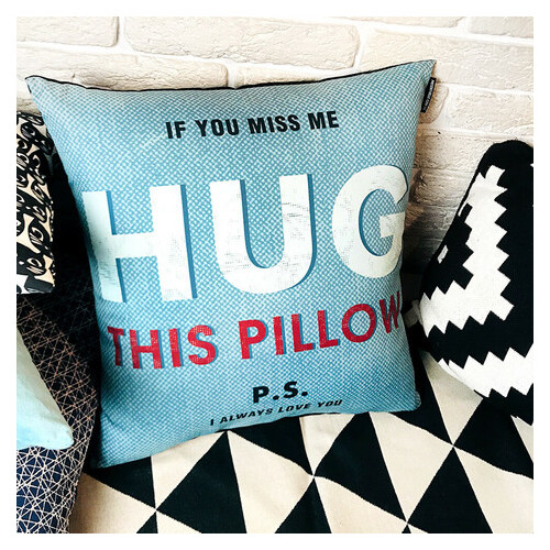 Наволочка для подушки 30х30 см If you miss me hug this pillow 3N_19L016 фото №1