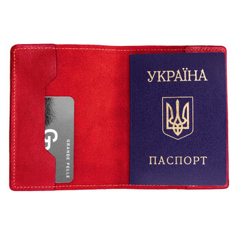 Обкладинка на паспорт Grande Pelle. Червона (GP-252660) фото №3