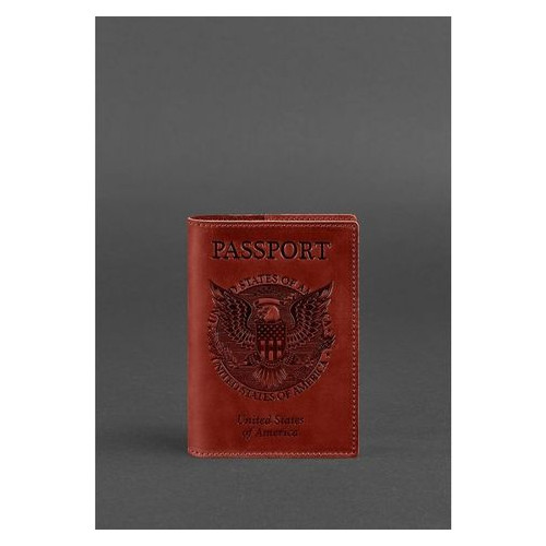 Жіноча шкіряна обкладинка для паспорта з американським гербом Blank Note BN-OP-USA-coral фото №1