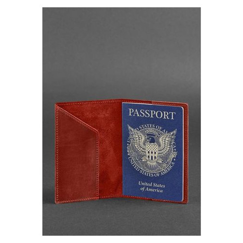 Жіноча шкіряна обкладинка для паспорта з американським гербом Blank Note BN-OP-USA-coral фото №2