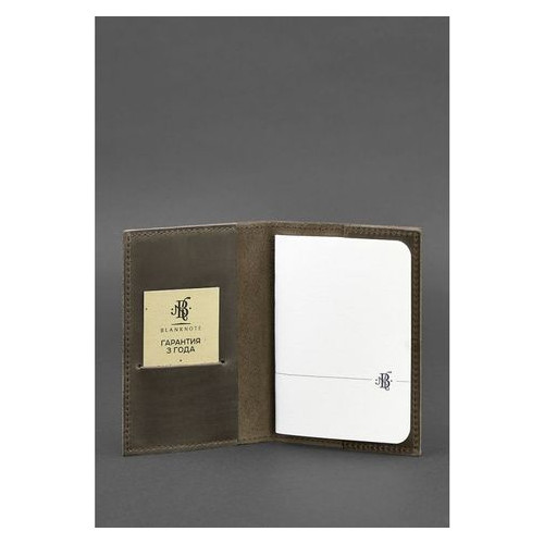 Шкіряна обкладинка для паспорта 1.2 темно-коричнева Blank Note BN-OP-1-2-o фото №2