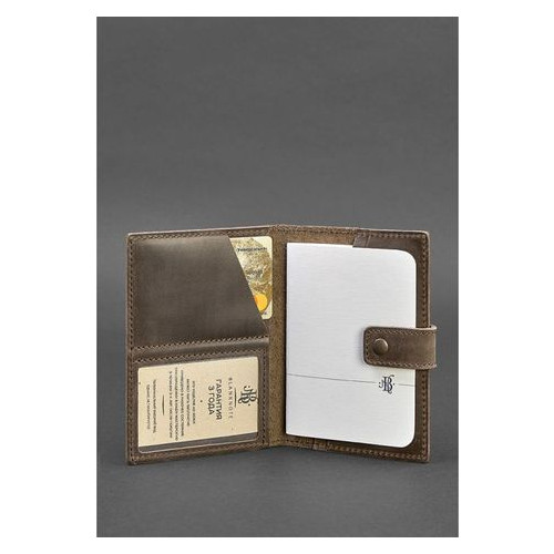 Шкіряна обкладинка для паспорта 5.0 (з віконцем) темно-коричнева Blank Note BN-OP-5-o фото №2