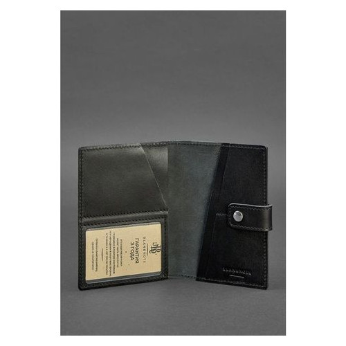 Шкіряна обкладинка для паспорта 5.0 (з віконцем) чорна Blank Note BN-OP-5-g фото №3