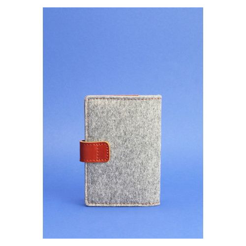 Фетрова обкладинка для паспорта 3.0 зі шкіряними коричневими вставками Blank Note BN-OP-3-felt-k фото №4