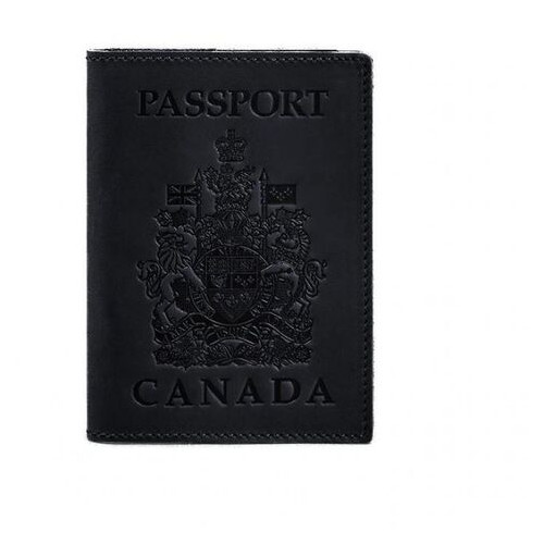 Кожана обкладинка для паспорта з канадським гербом темно-синя Crazy Horse BlankNote (BN-OP-CA-nn) фото №5