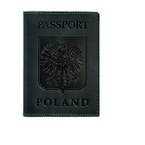 Шкіряна обкладинка для паспорта із польським гербом зелена Crazy Horse BlankNote (BN-OP-PL-iz) фото №5