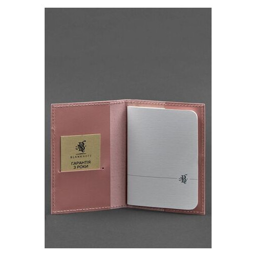 Шкіряна обкладинка для паспорта 1.2 рожева BlankNote (BN-OP-1-2-pink-peach) фото №2