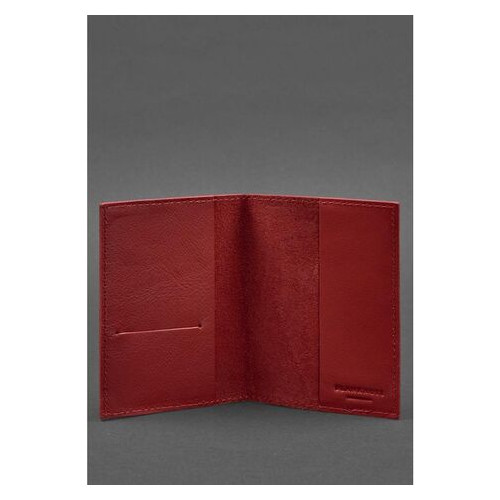 Шкіряна обкладинка для паспорта 1.2 червона BlankNote (BN-OP-1-2-red) фото №3
