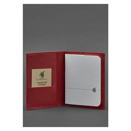 Шкіряна обкладинка для паспорта 1.2 червона BlankNote (BN-OP-1-2-red) фото №2