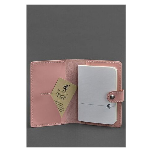 Шкіряна обкладинка для паспорта 3.0 рожева BlankNote (BN-OP-3-pink-peach) фото №2