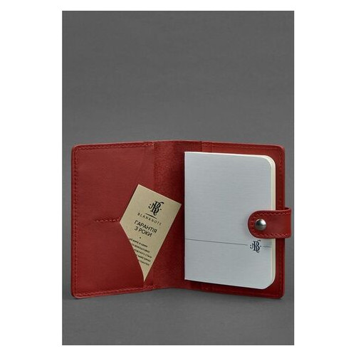 Шкіряна обкладинка для паспорта 3.0 червона BlankNote (BN-OP-3-red) фото №2