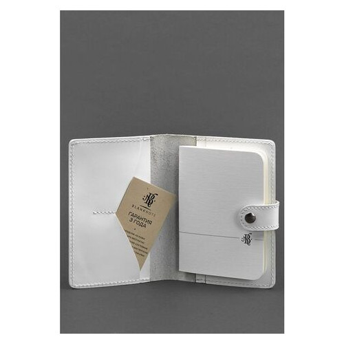 Шкіряна обкладинка для паспорта 3.0 біла BlankNote (BN-OP-3-light) фото №2