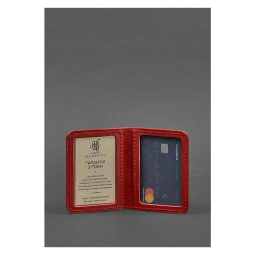 Жіноча шкіряна обкладинка для ID-паспорта та водійських прав 4.0 червона BlankNote (BN-KK-4-red) фото №2