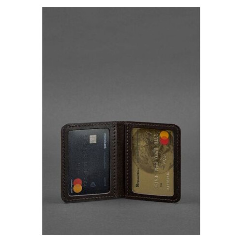 Чоловіча шкіряна обкладинка для ID-паспорта та водійських прав 4.0 коричневий карбон BlankNote (BN-KK-4-choko-karbon) фото №2