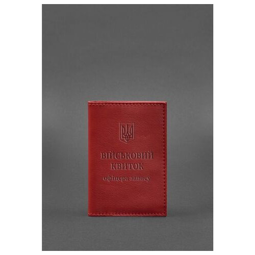 Шкіряна обкладинка для військового квитка офіцера запасу 8.0 червона BlankNote (BN-OP-8-red) фото №1