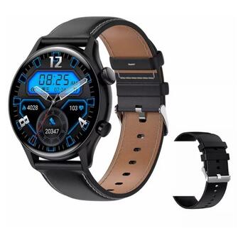 Смарт-годинник Uwatch HK8 Pro Black Amoled, 2 ремінці, Шкіряний та силіконовий фото №1
