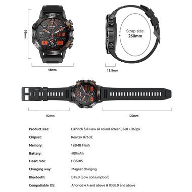 Смарт-годинник Uwatch Smart Delta K52 Black, 2 ремінці (1612) фото №12