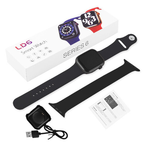 Смарт-годинник Apl Watch Series 6 LD6 2 ремешка black (8377) фото №5