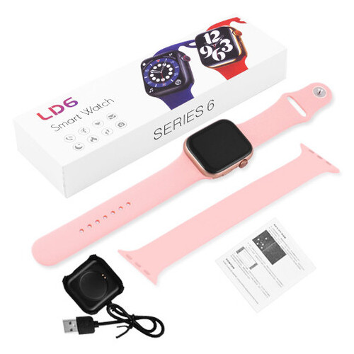 Смарт-годинник Apl Watch Series 6 LD6 2 ремешка pink (8379) фото №4