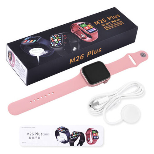 Смарт-годинник Apl Watch Series 6 M26 PLUS 44mm Aluminium бездротова зарядка pink (8215) фото №4
