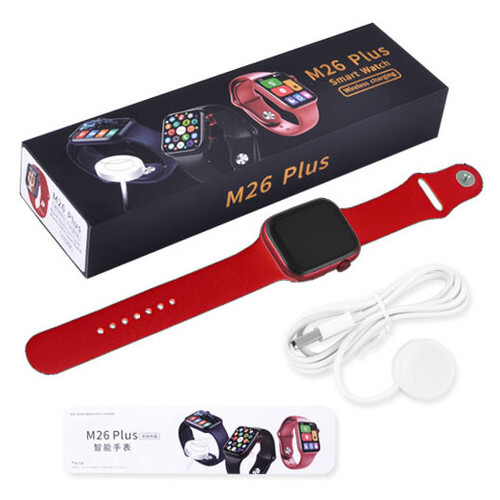 Смарт-годинник Apl Watch Series 6 M26 PLUS 44mm Aluminium бездротова зарядка red (8214) фото №4