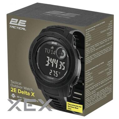 Тактичний годинник 2E Delta X Black з компасом і крокоміром (2E-TCW10BK) фото №7