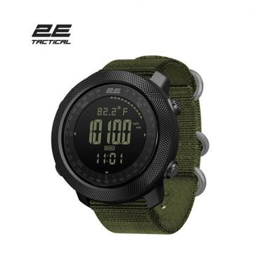 Тактичний годинник 2E Trek Pro Black-Green з компасом, барометром і крокоміром (2E-TCW30BK) фото №1