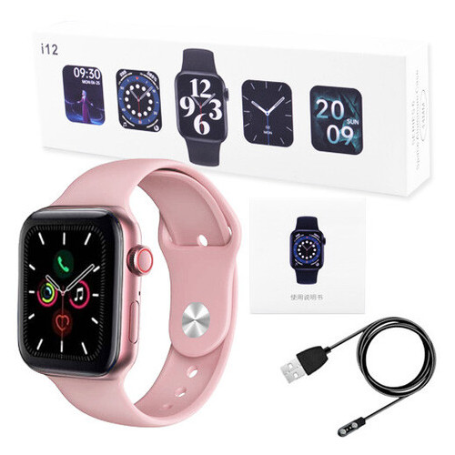 Смарт-годинник Smart Watch i12 Aluminium Viber голосовий виклик pink (8160) фото №2