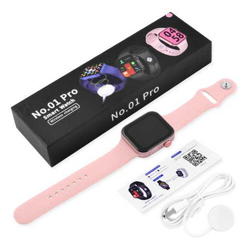 Смарт-годинник Smart Watch No.01 Pro голосовой вызов беспроводная зарядка pink (8626) фото №2
