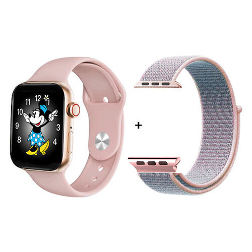 Смарт-годинник Smart Watch Series 6 FK88 44mm Aluminium 2 браслета pink (8206) фото №2