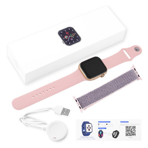 Смарт-годинник Smart Watch Series 6 FK88 44mm Aluminium 2 браслета pink (8206) фото №7